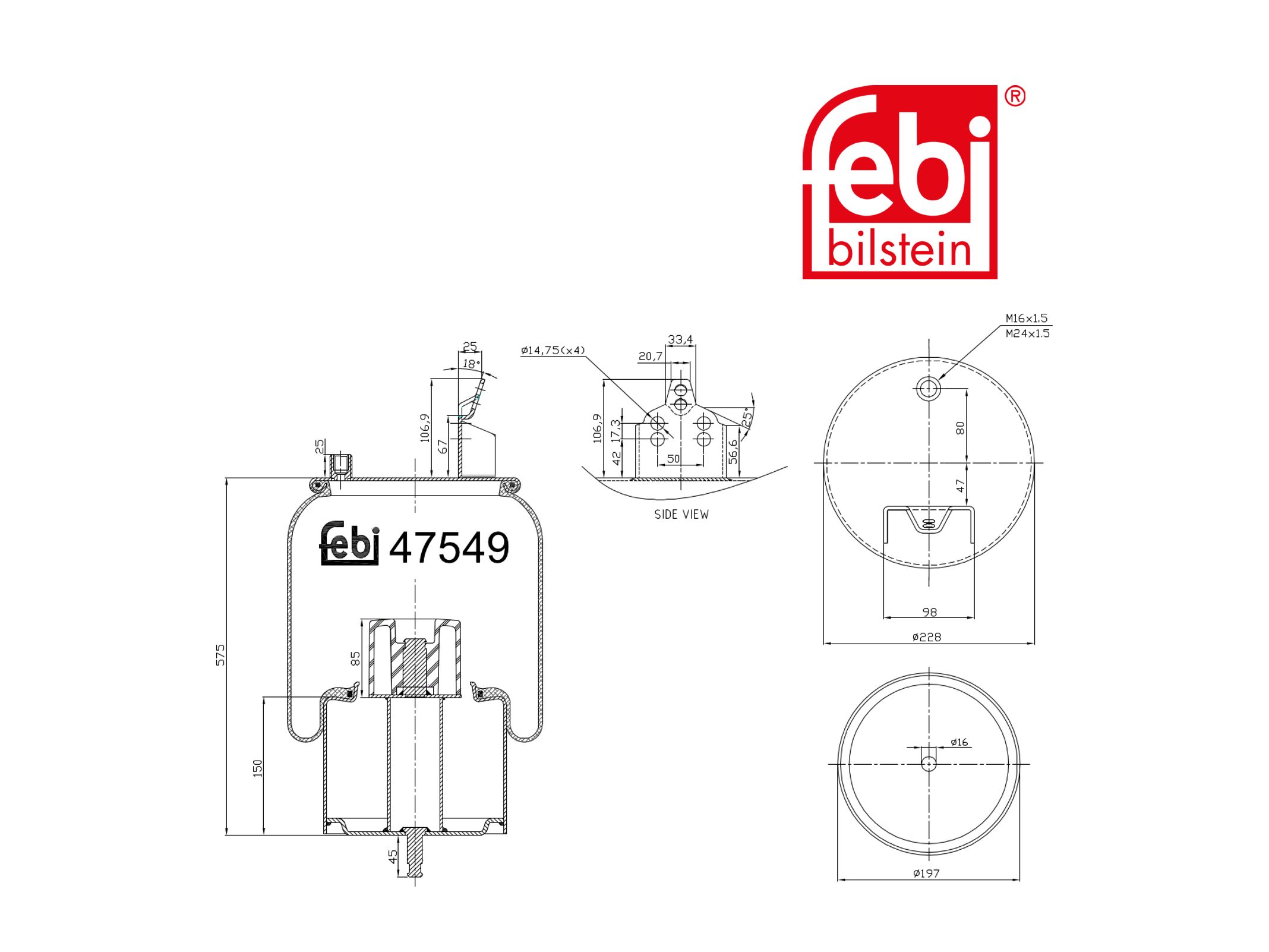 Molla pneumatica Febi 20541518