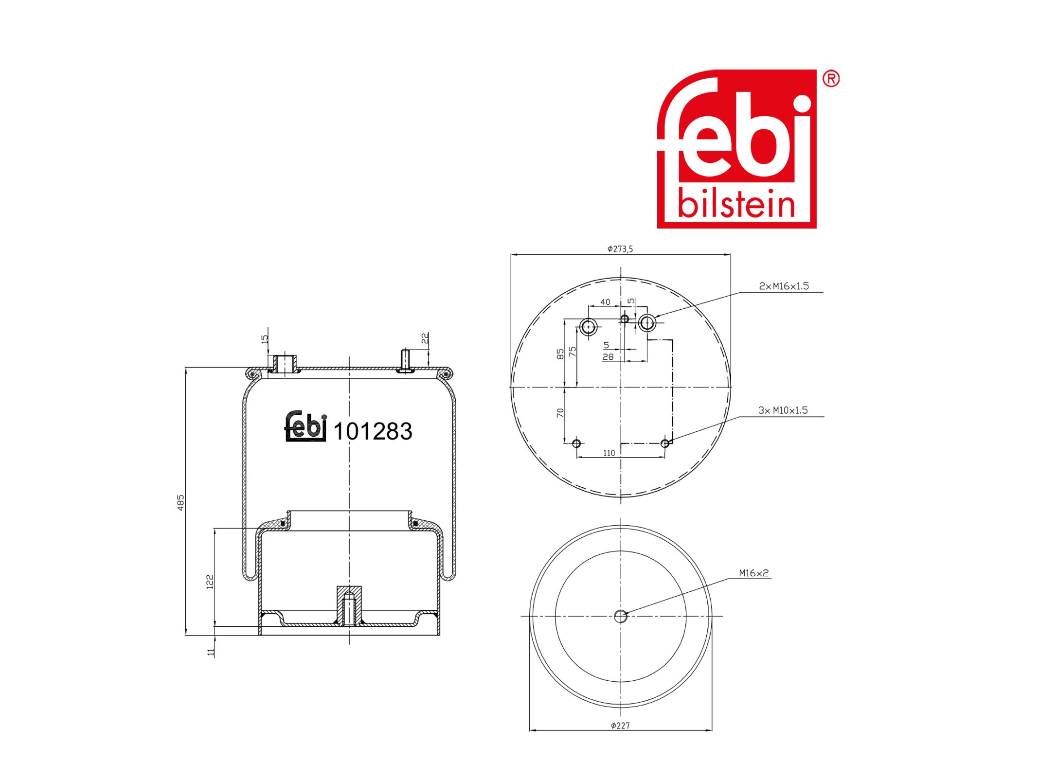 Air spring bellows Febi 1697 683