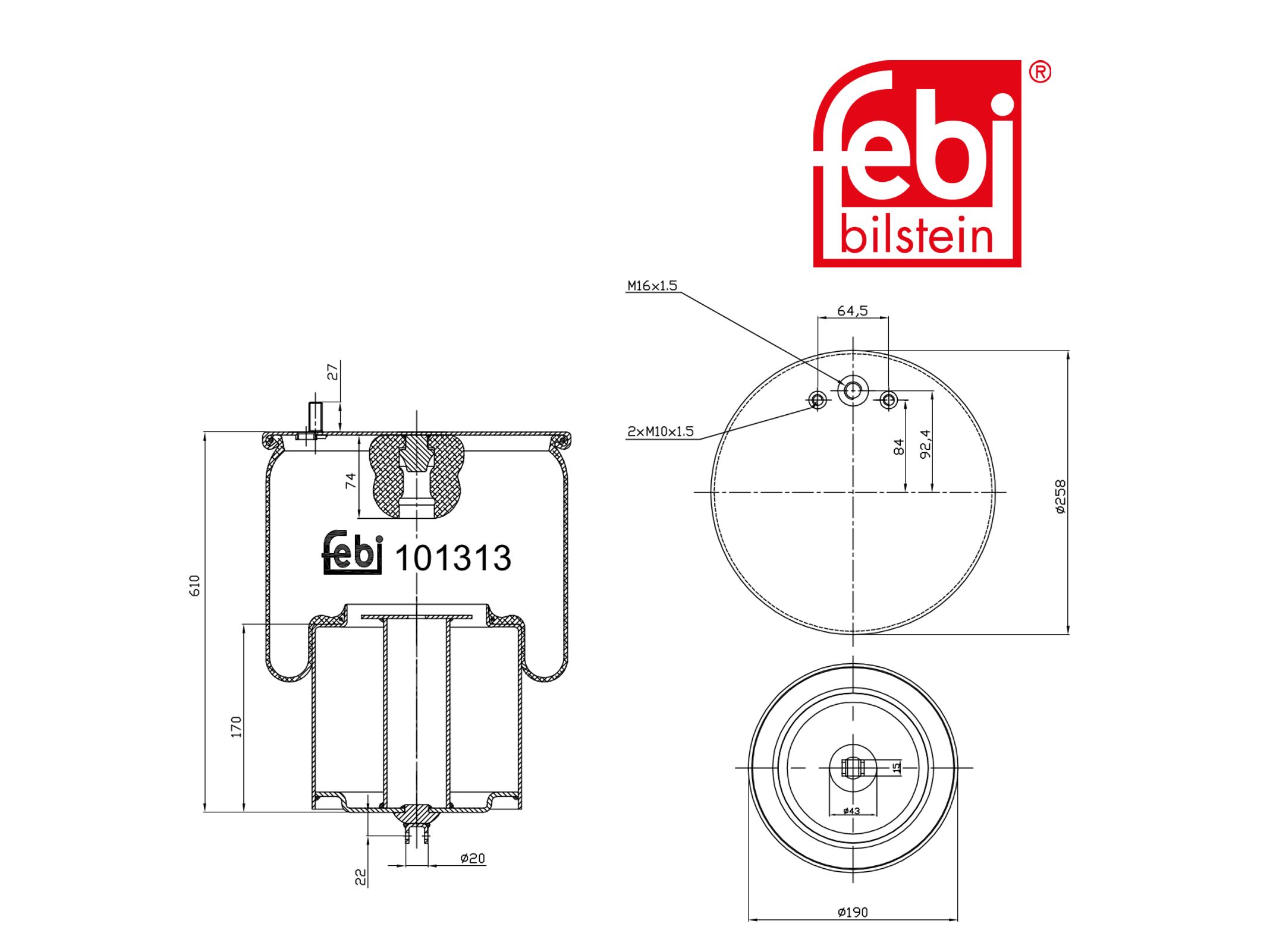 Luftfeder Febi 1076412