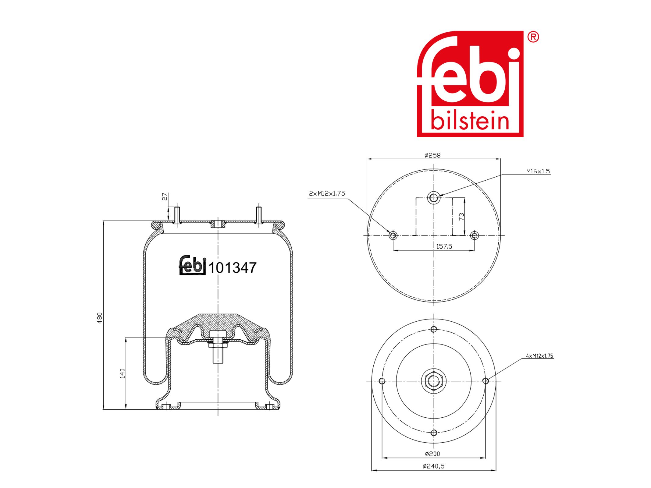 Air spring bellows Febi 1616 000
