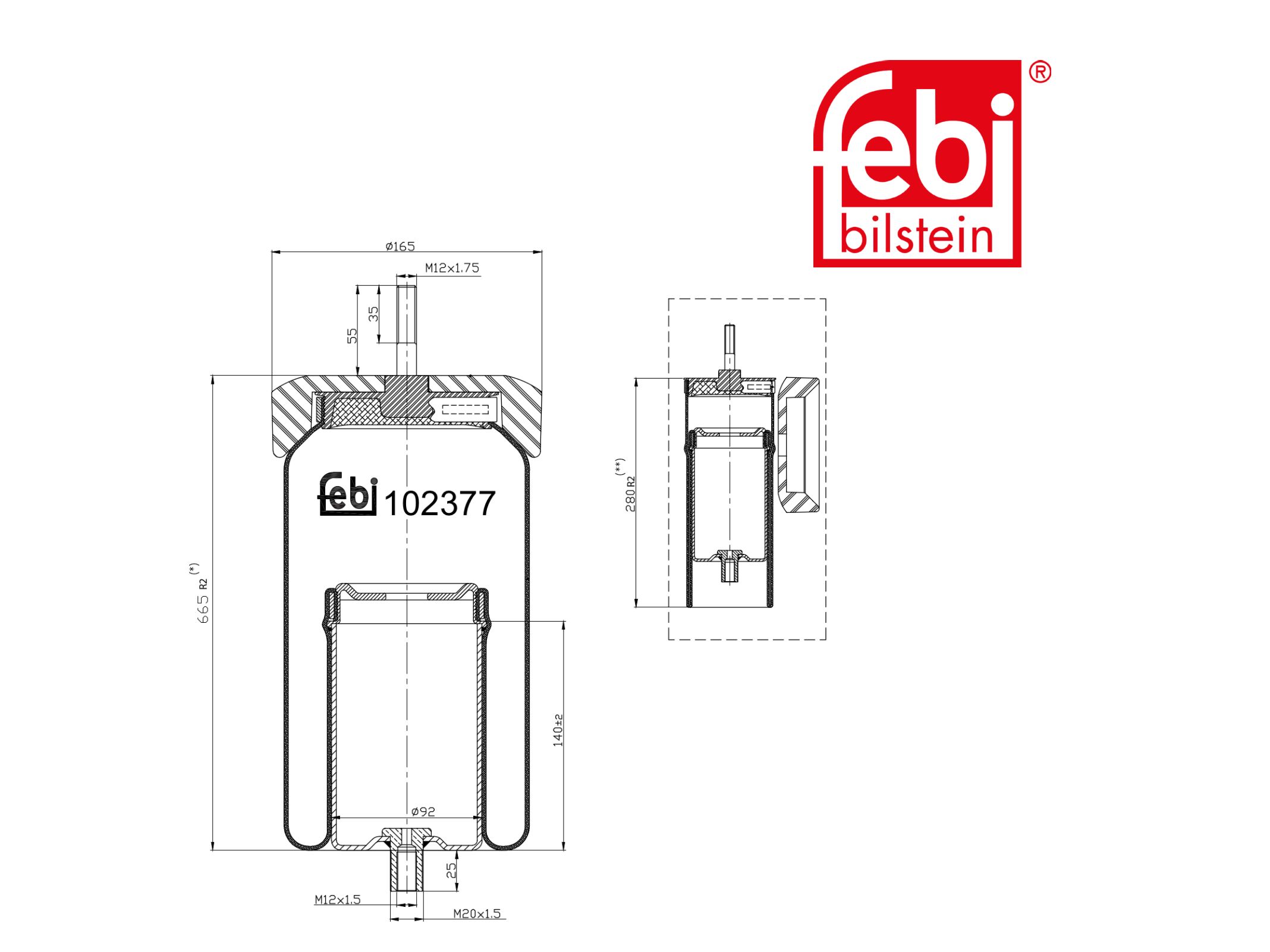 Air spring bellows Febi 1081785