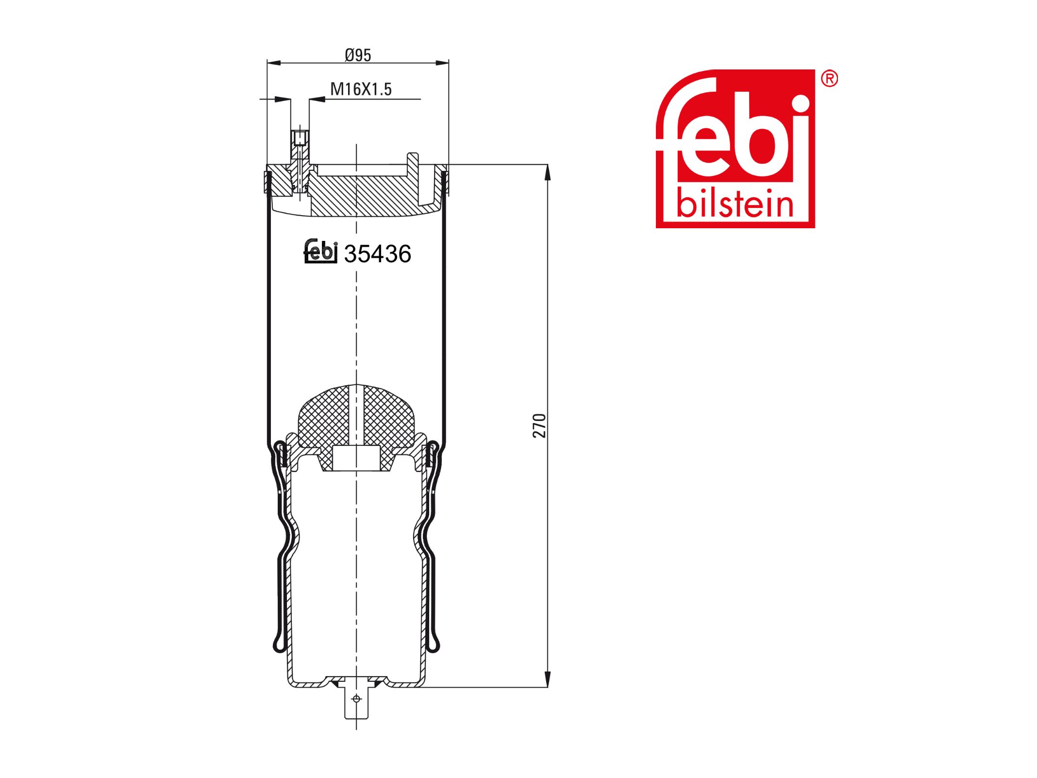 Air spring bellows Febi 50 10 320 096