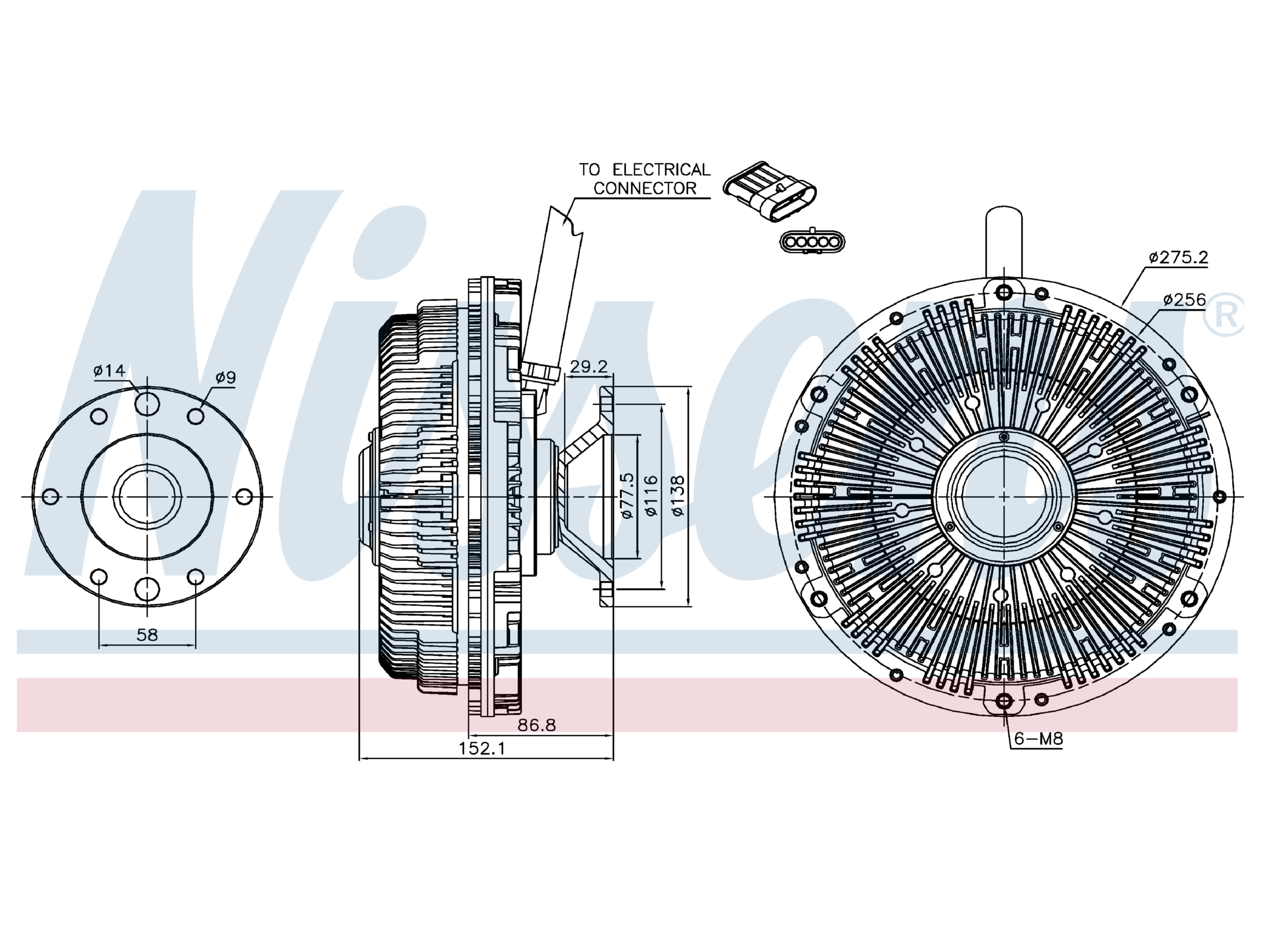 Accouplement visco Nissens 1644886