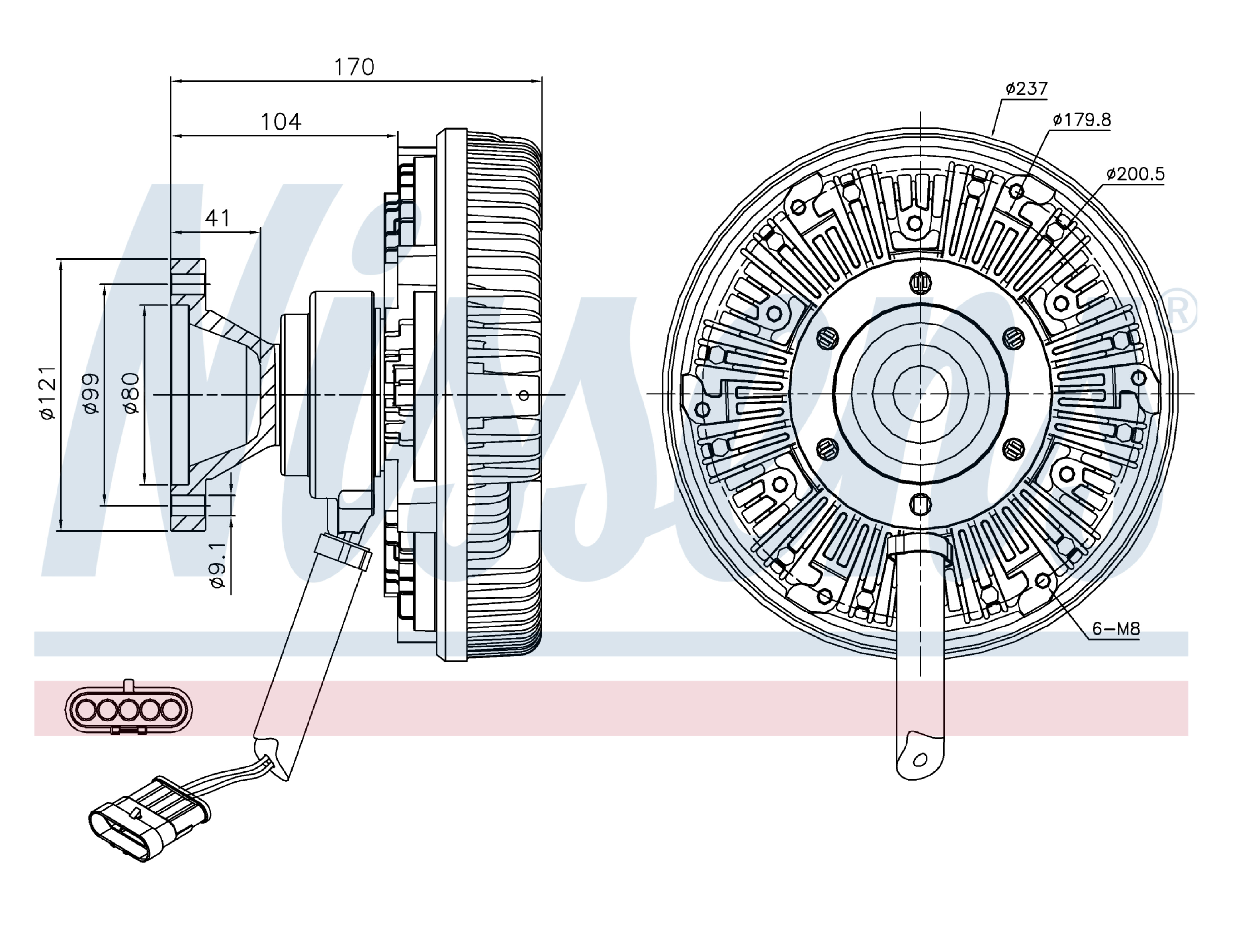 Accoppiamento visco Nissens 1737461