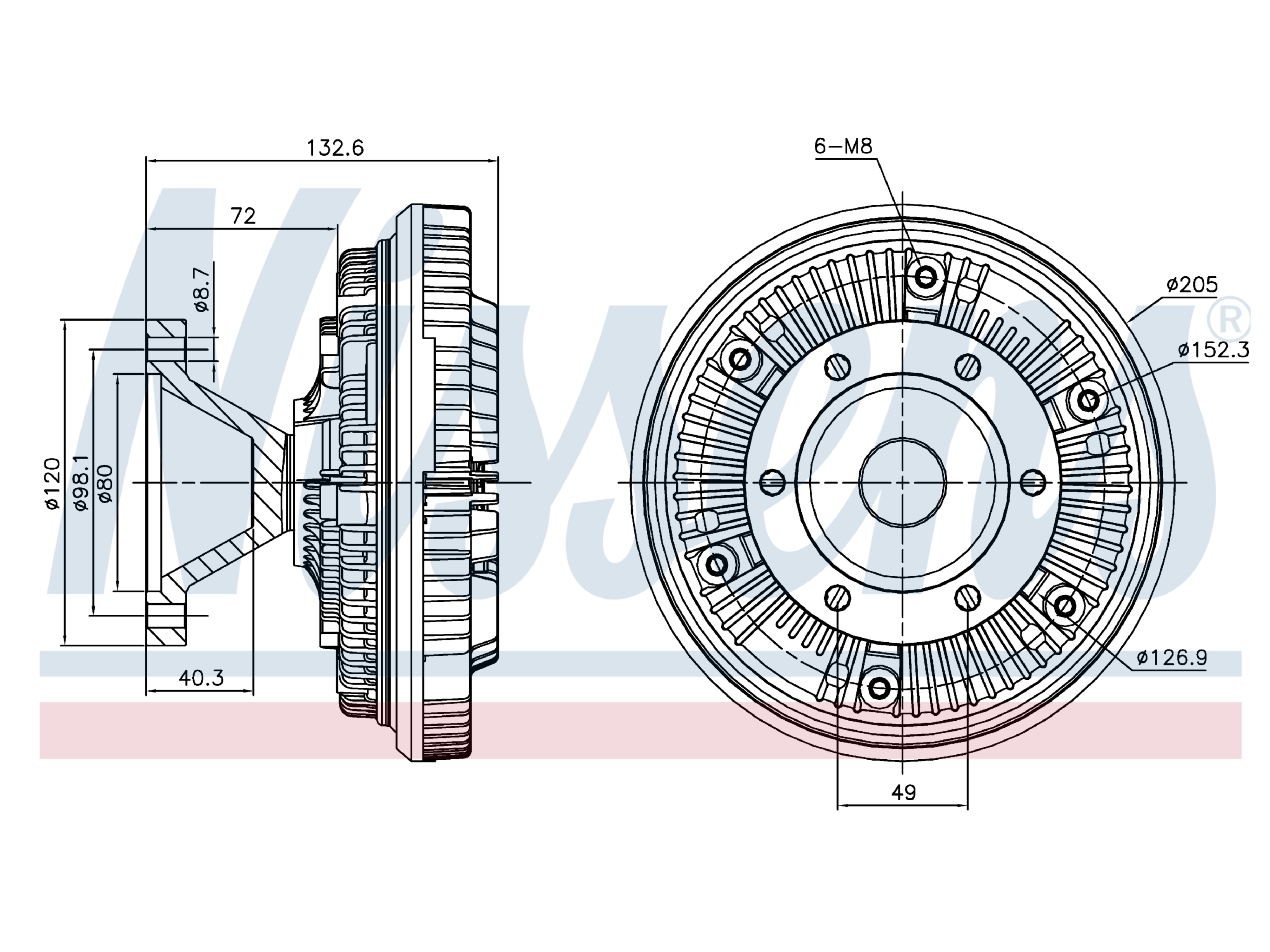 Accoppiamento visco Nissens 1330224