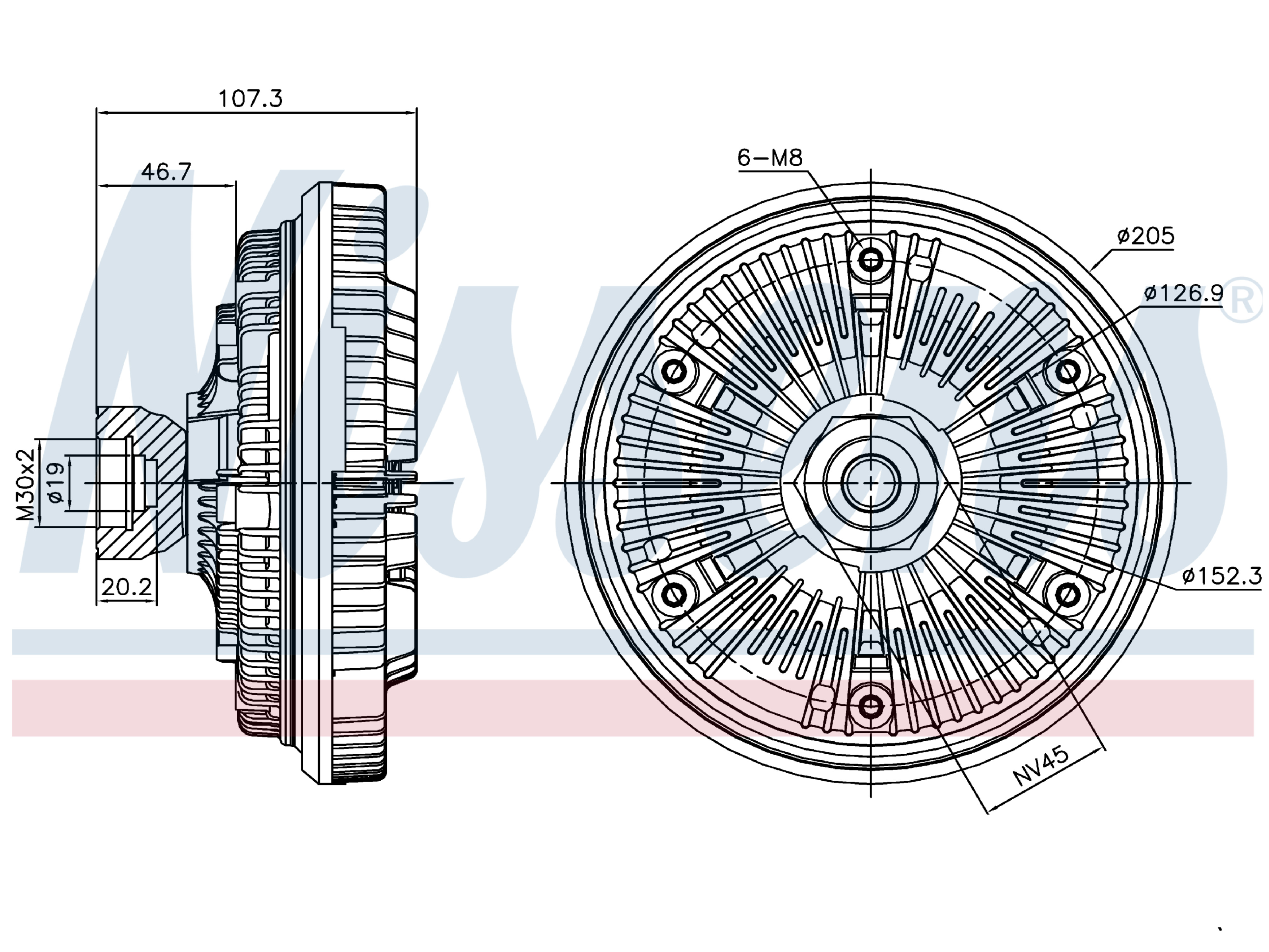 Accoppiamento visco Nissens 1403247