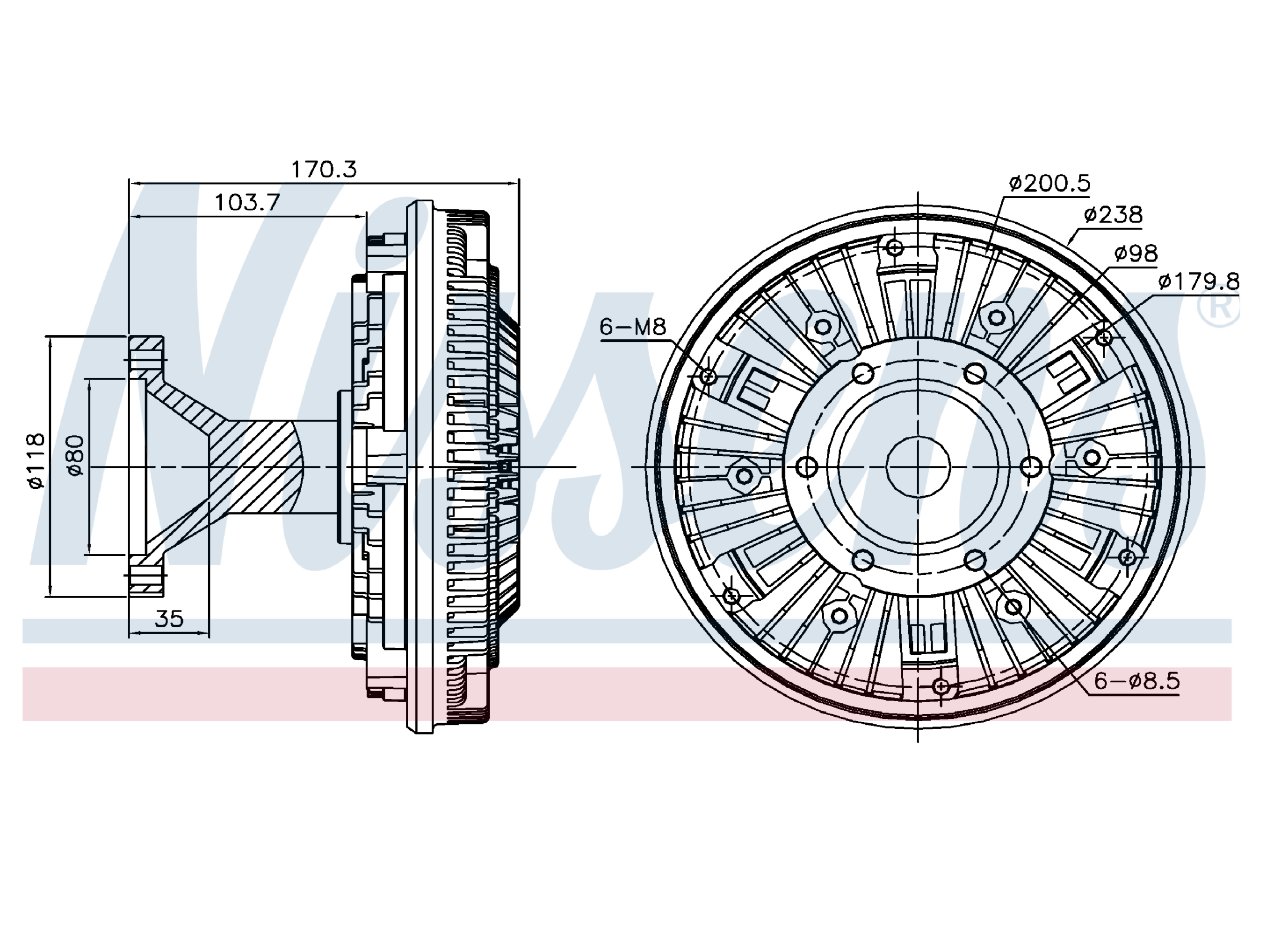 Accoppiamento visco Nissens 1449678