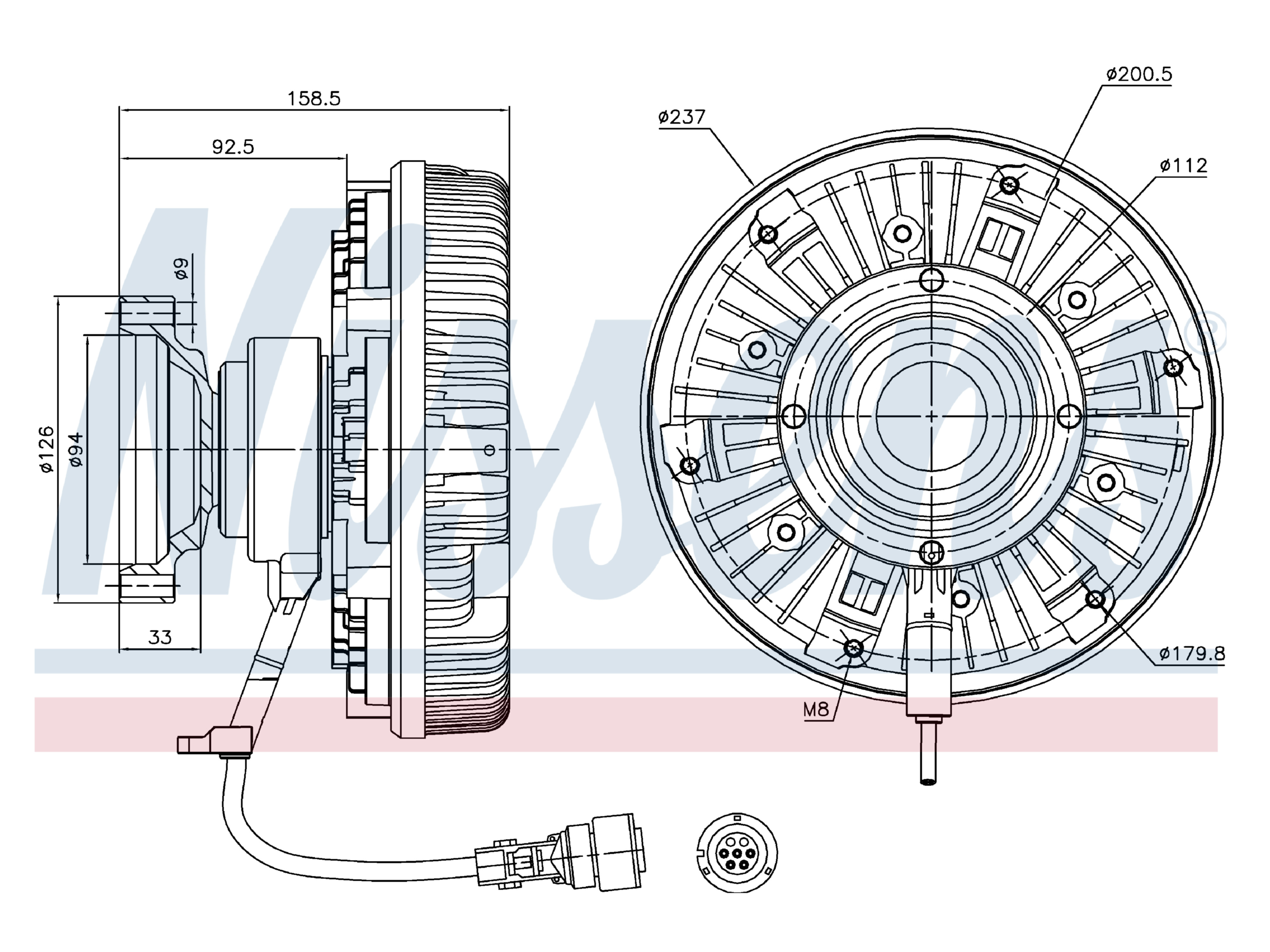 Visco coupling Nissens 20466635