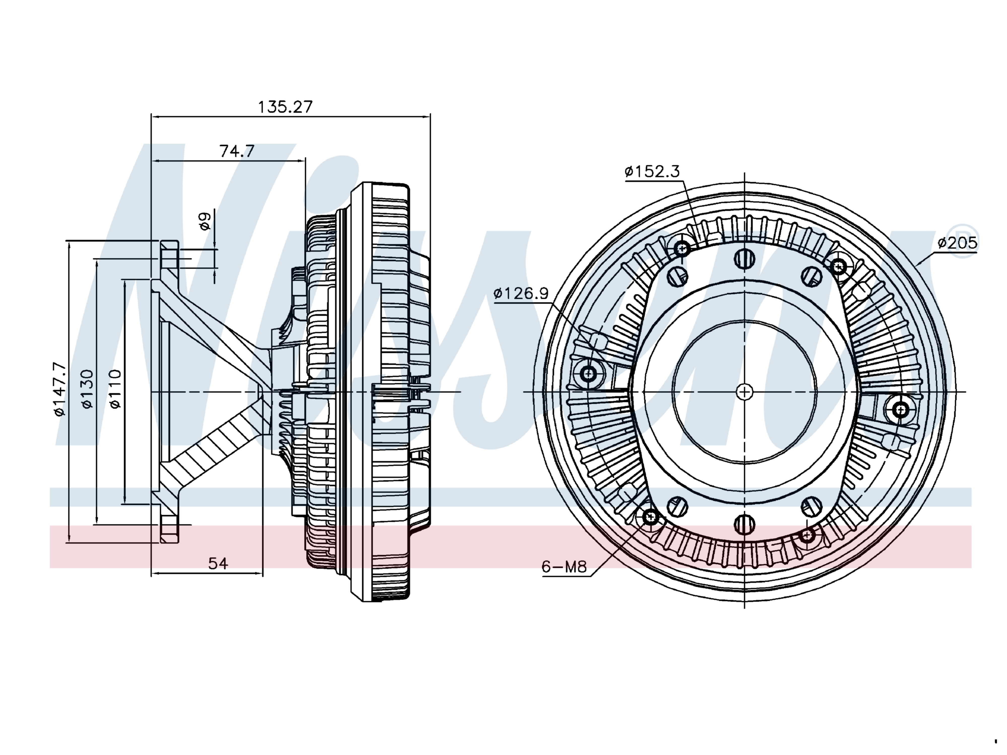 Visco coupling Nissens 1372387