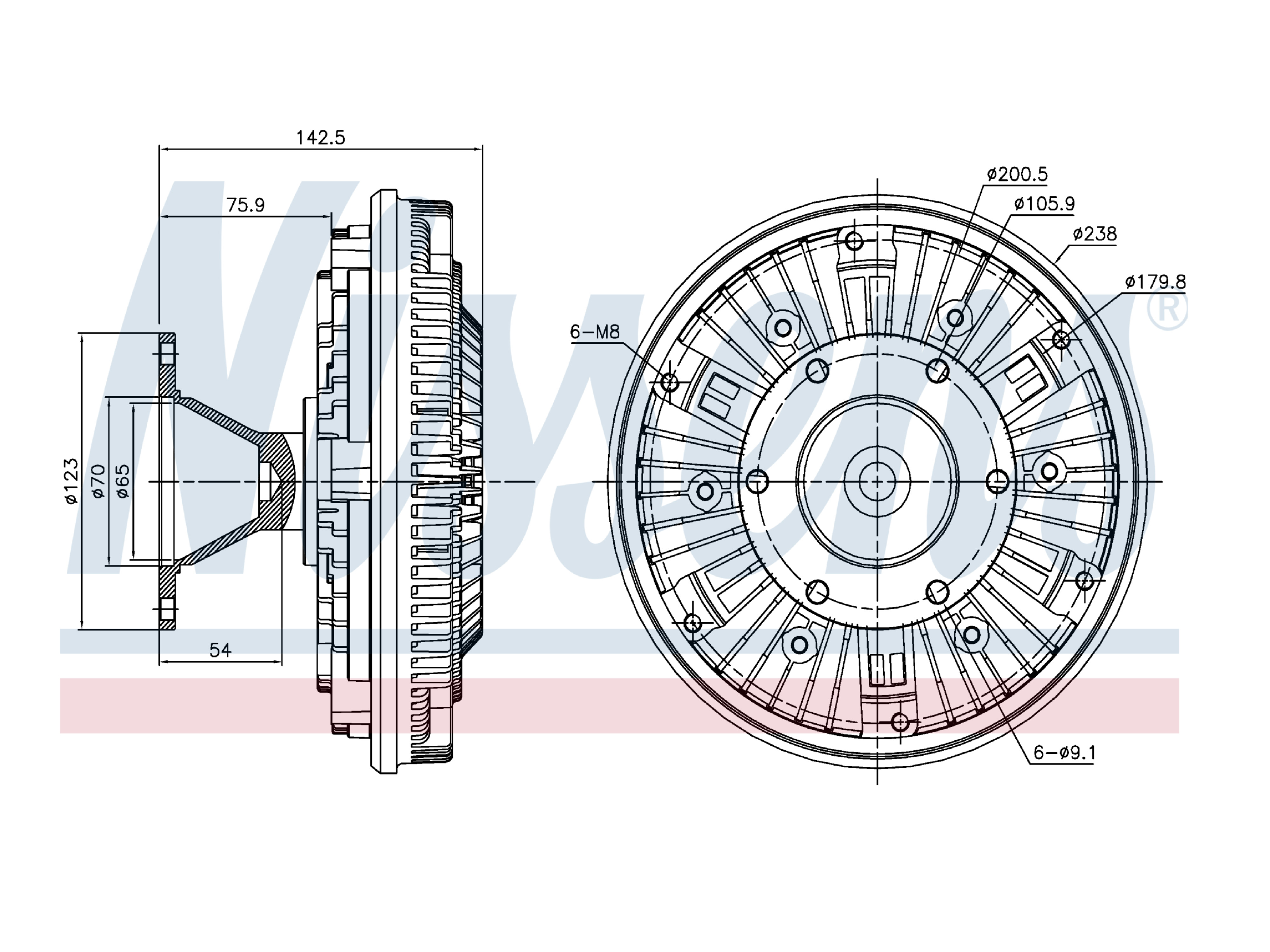 Visco coupling Nissens 1382107