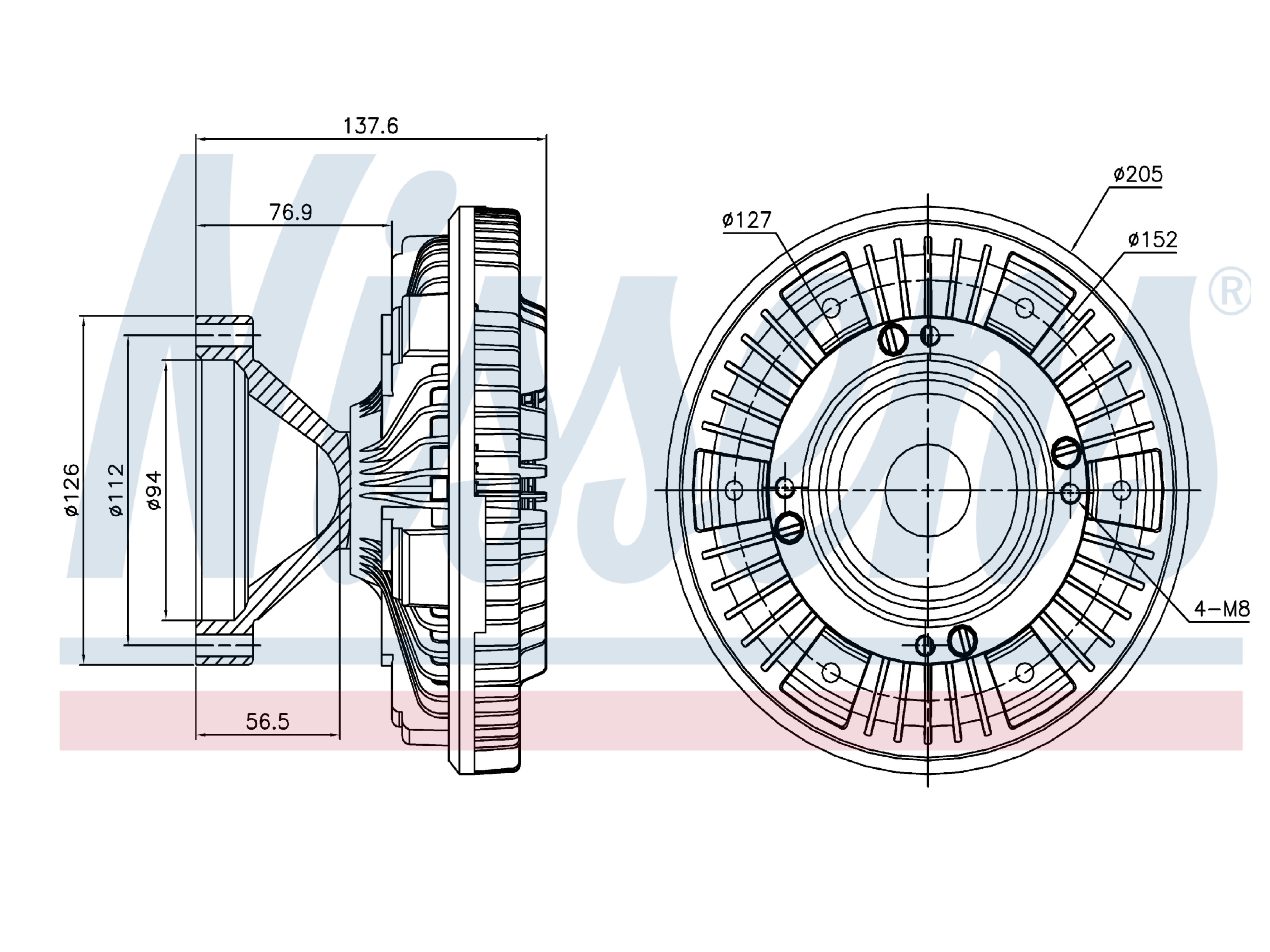Visco coupling Nissens 1675036