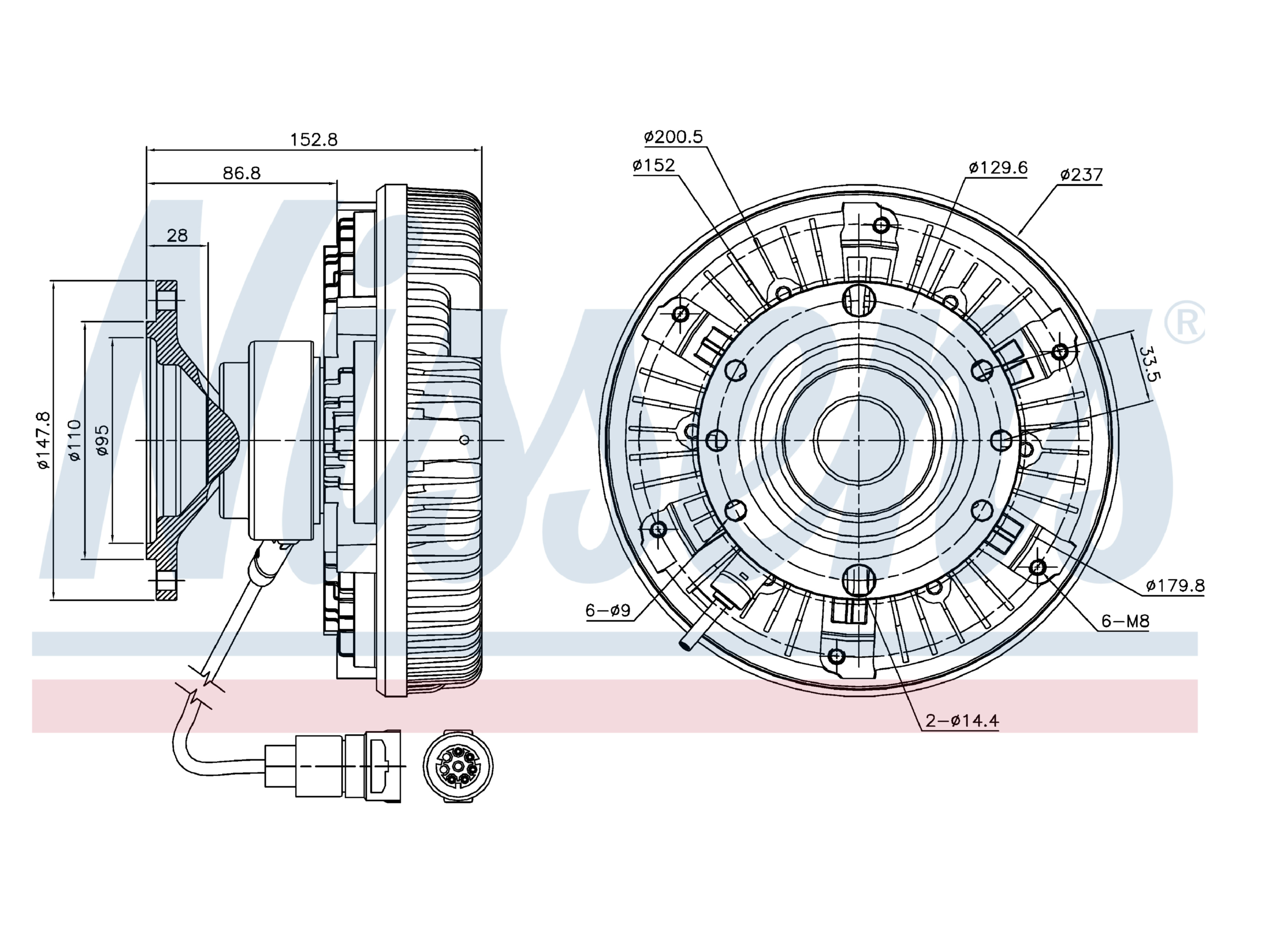 Visco coupling Nissens 1427573