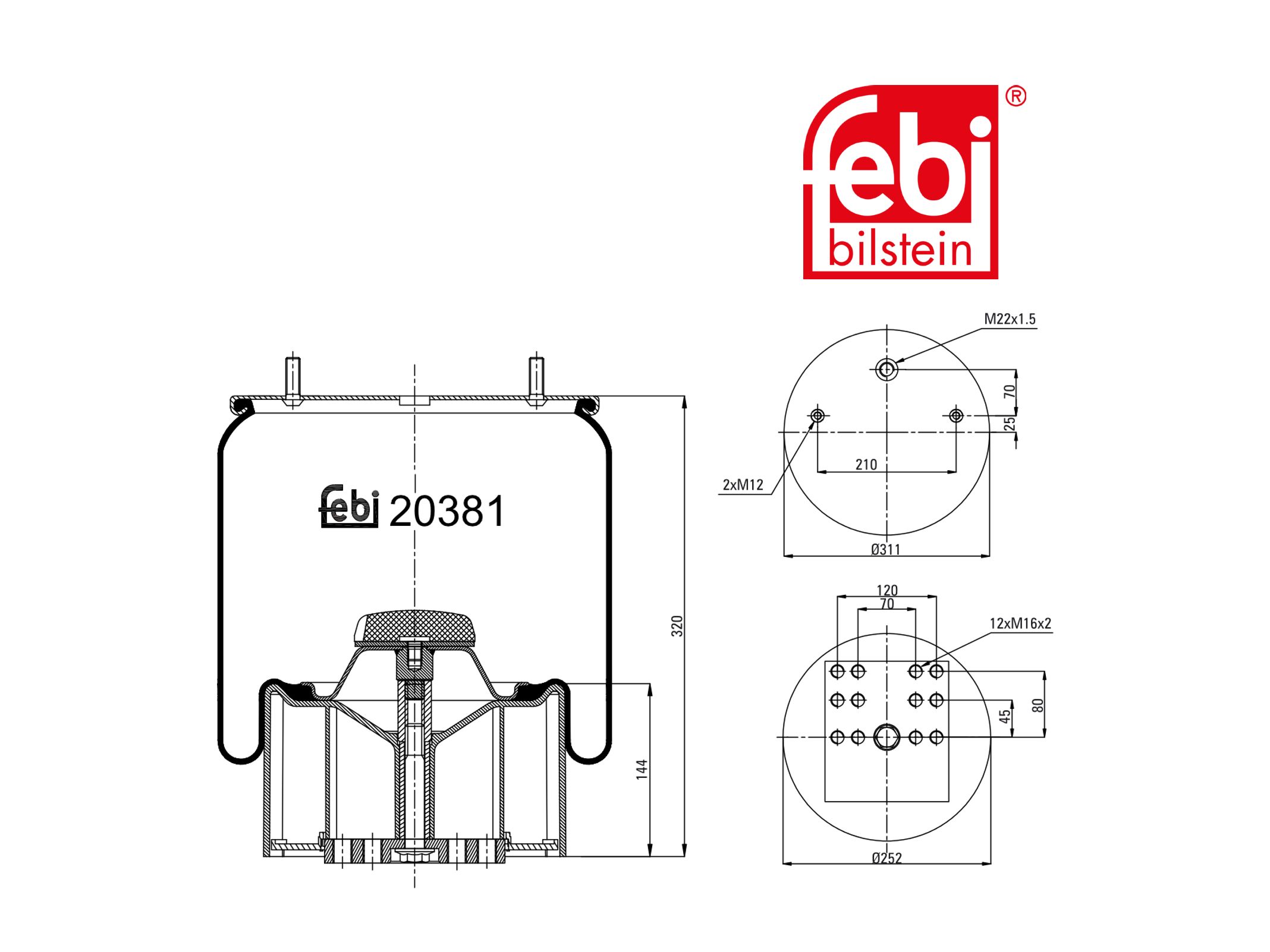 Burduf Aer Cu Piston Inferior Febi