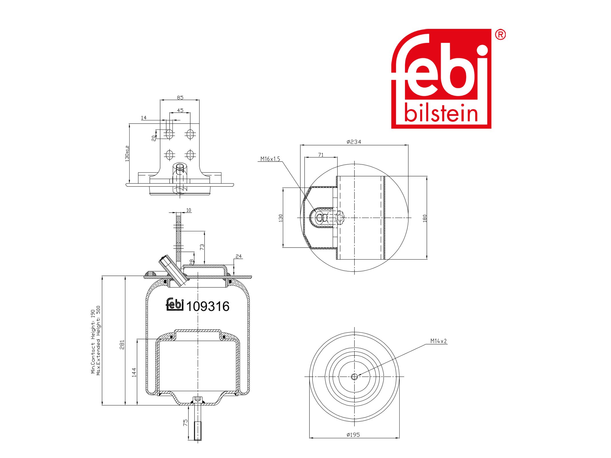Air spring bellows Febi 0 0299 7991