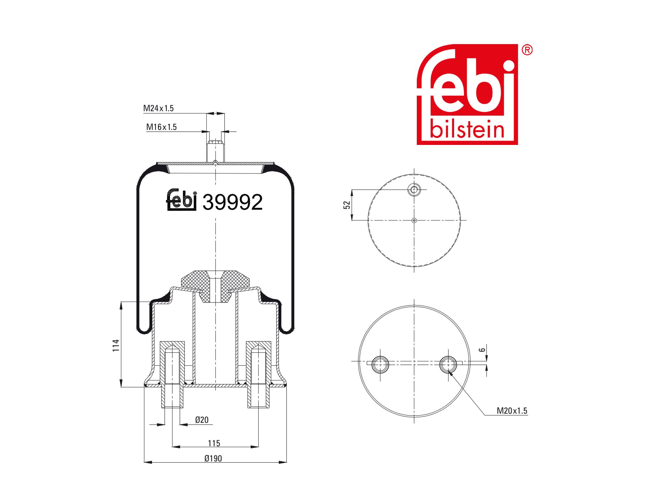 Air spring bellows Febi 9423204521