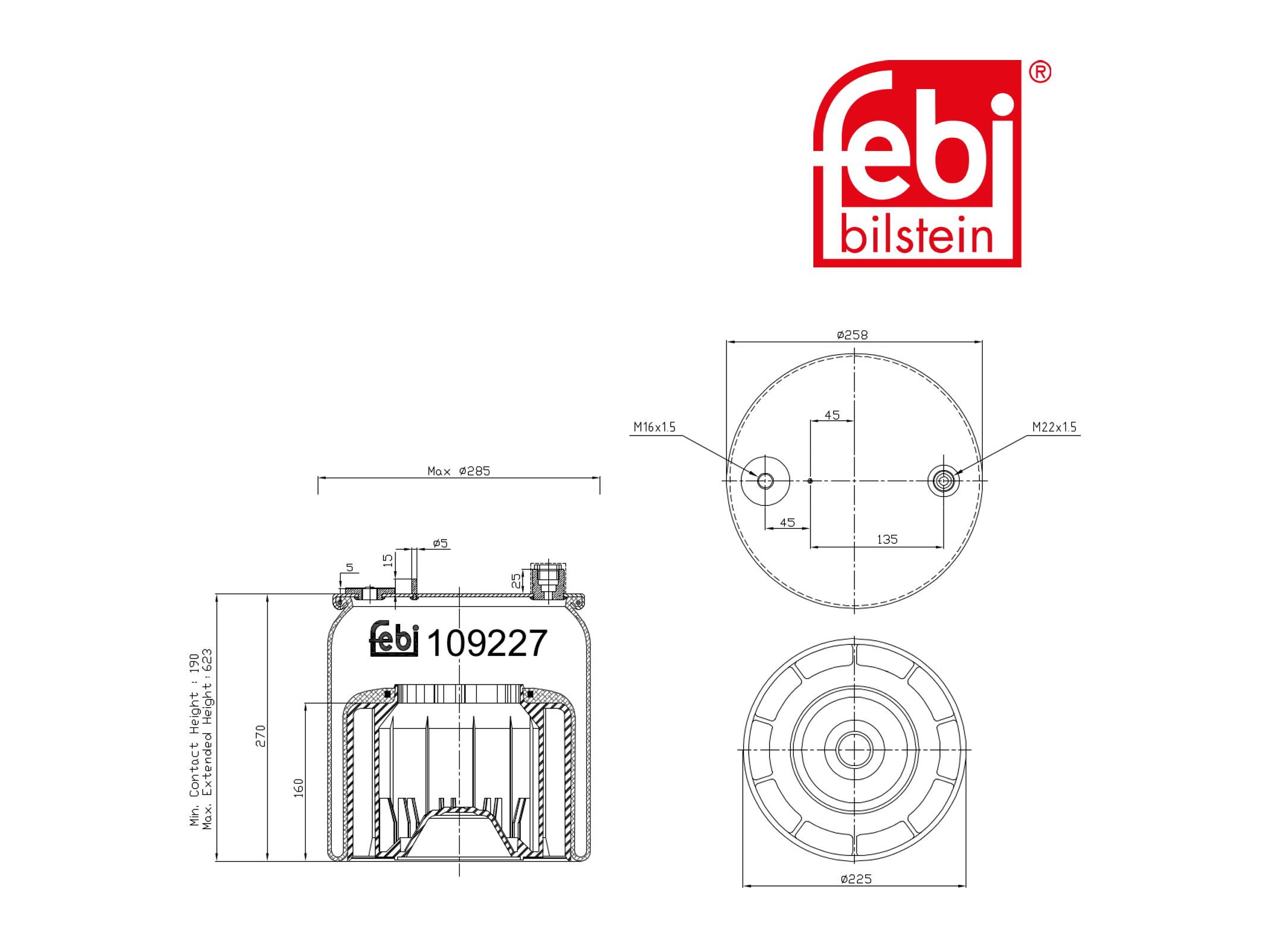 Luftfederbalg Febi 9603201357