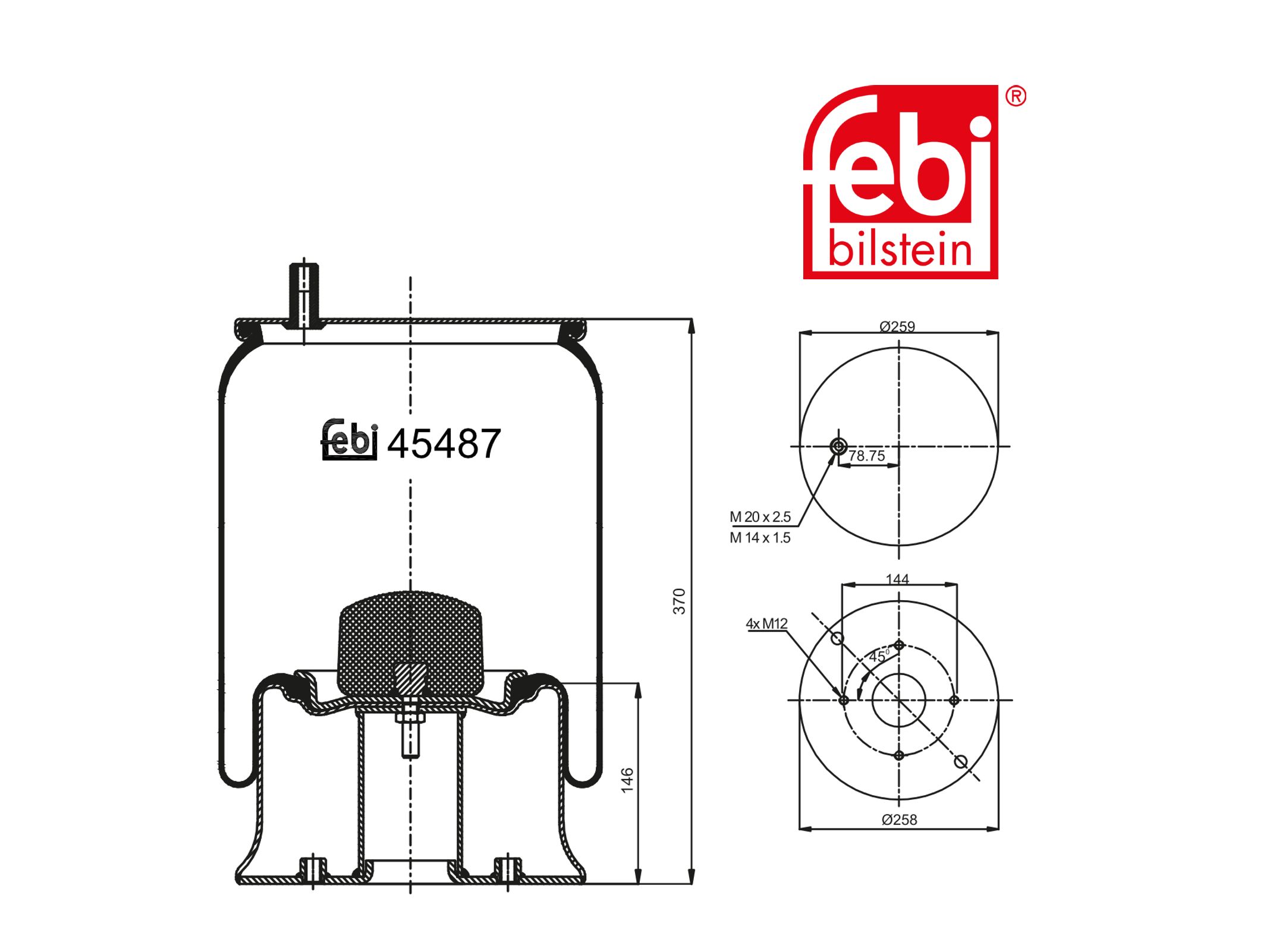 Luftfederbalg Febi 9463280401