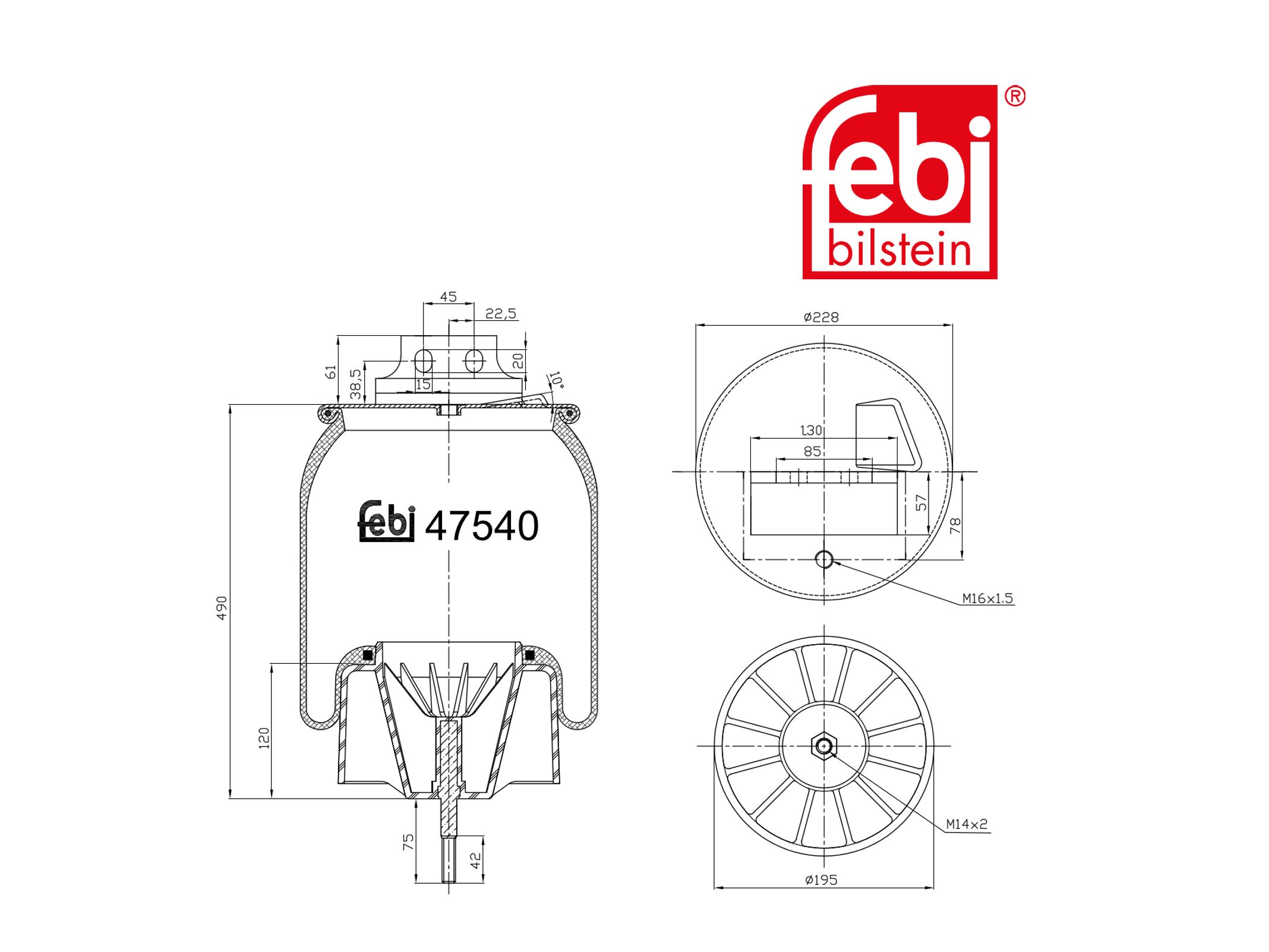 Въздушен балон Febi 0 4122 5898