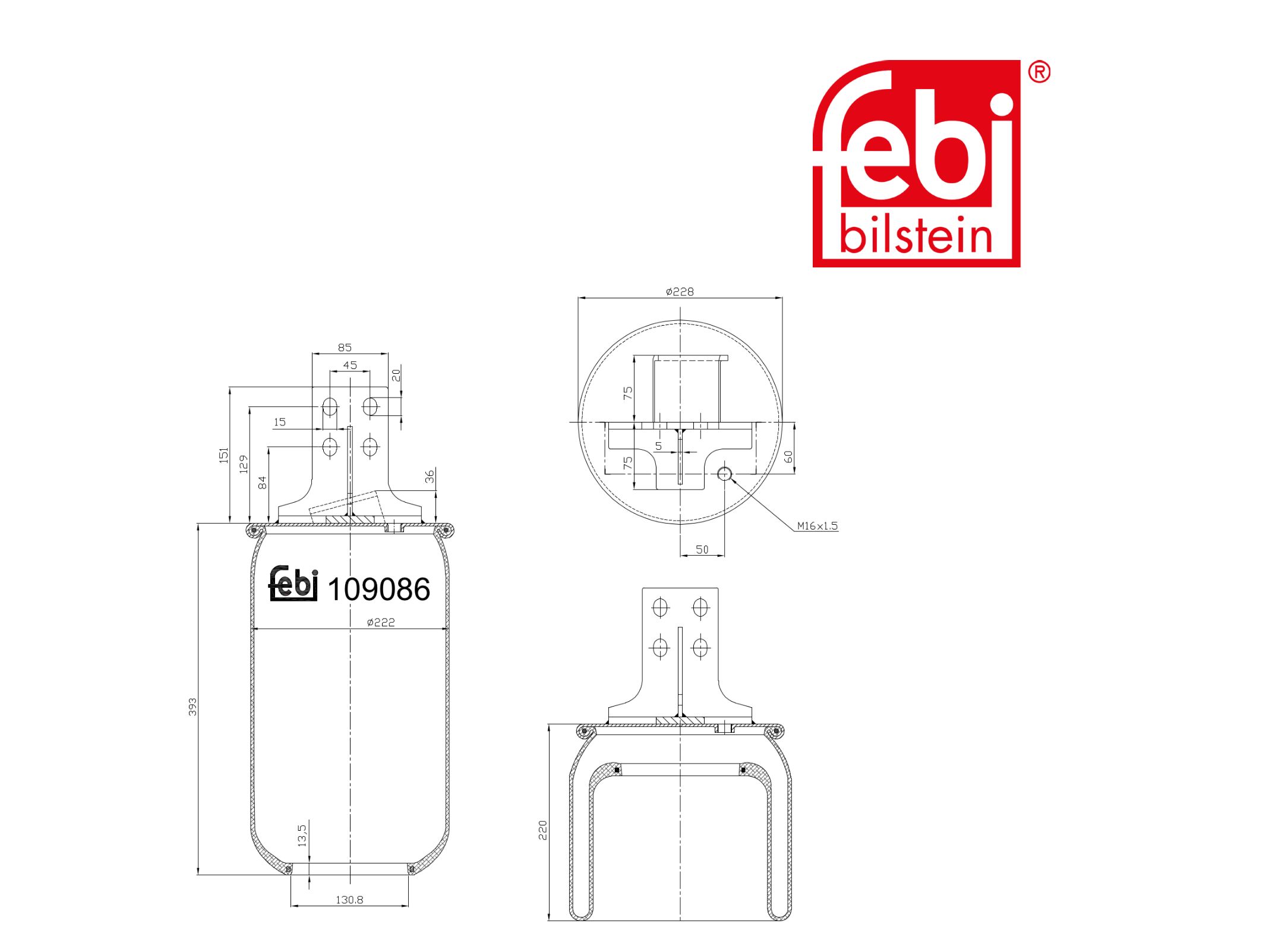 Air spring bellows Febi 0 4255 9768