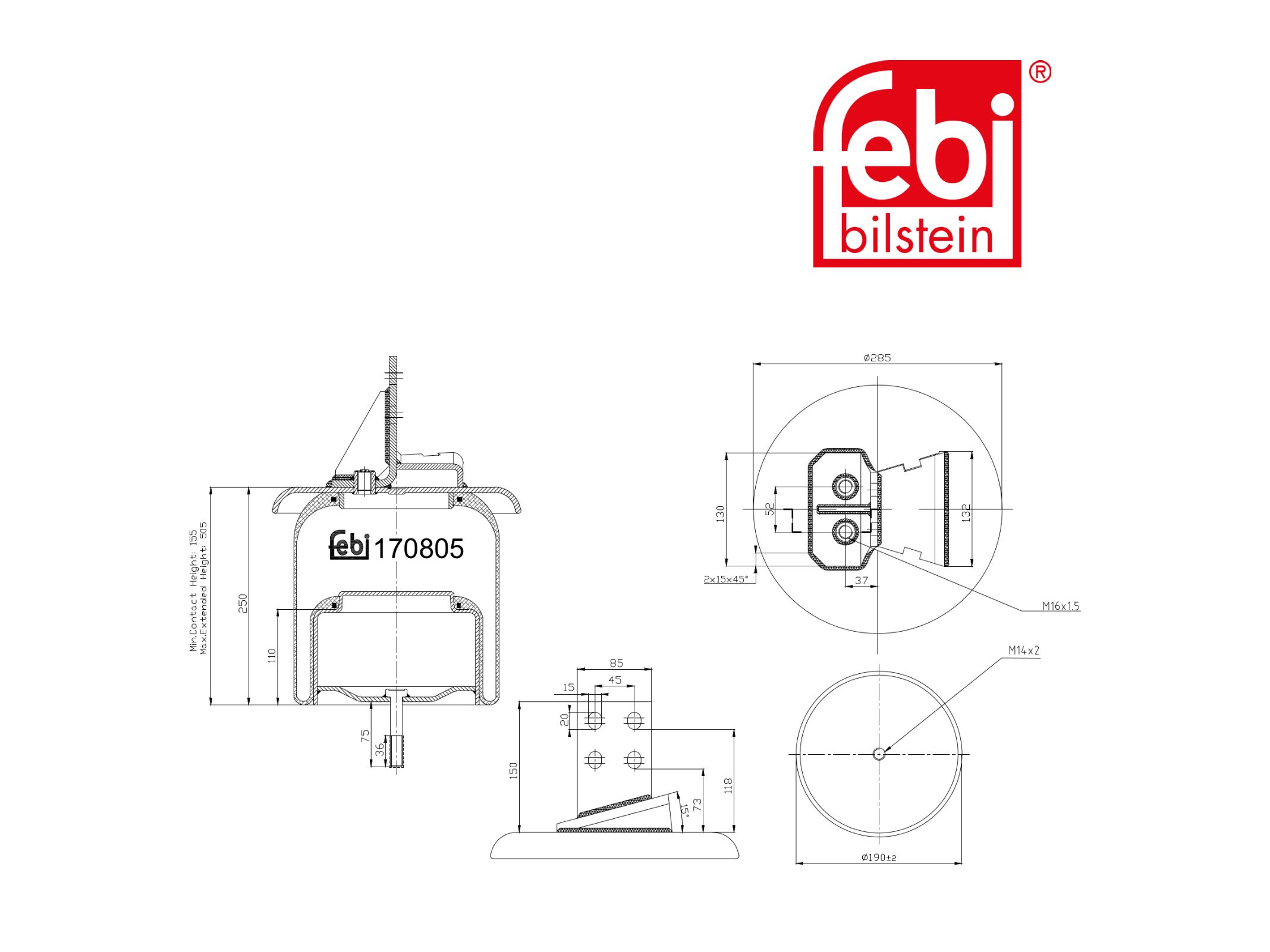 Въздушен балон Febi 0 4102 6285