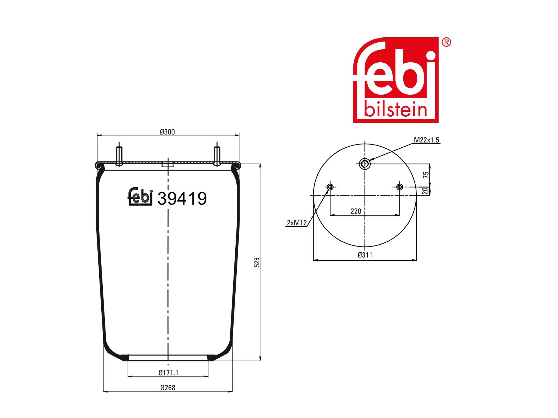 Air spring bellows Febi