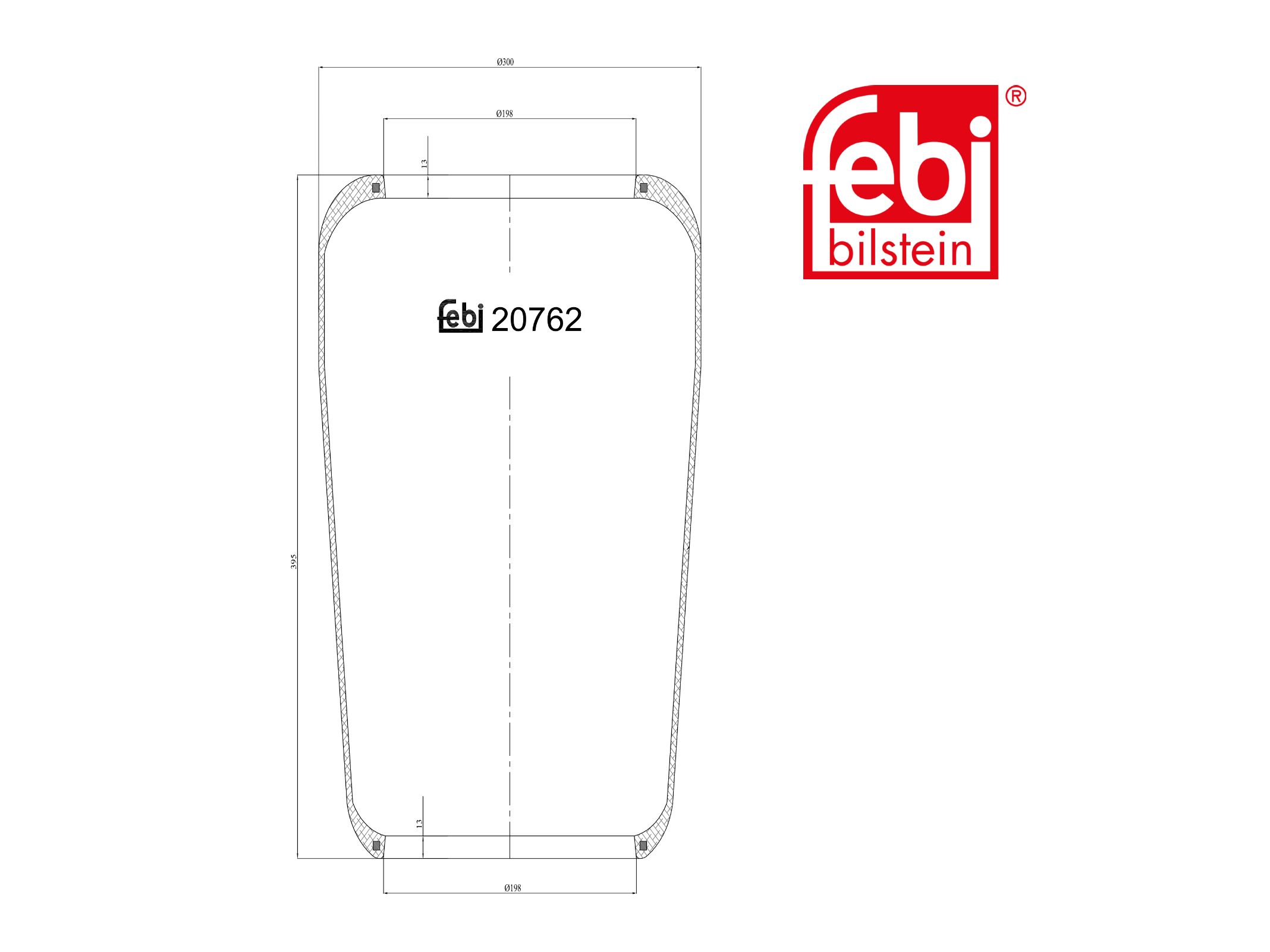 Air spring bellows Febi 81436010049