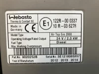 Webasto AirTop Evo 2000 Chauffage cabine 7484521216 Webasto AirTop Evo 2000 Chauffage cabine 7484521216