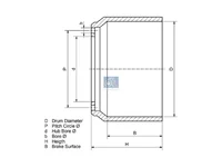 Bremstrommel DT Spare Parts