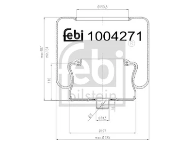 Air spring bellows Febi 22970501