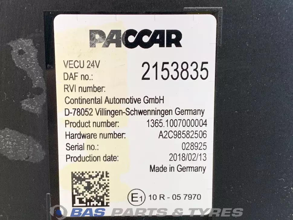 Unité de contrôle VECU DAF 2034161 Unité de contrôle VECU DAF 2034161