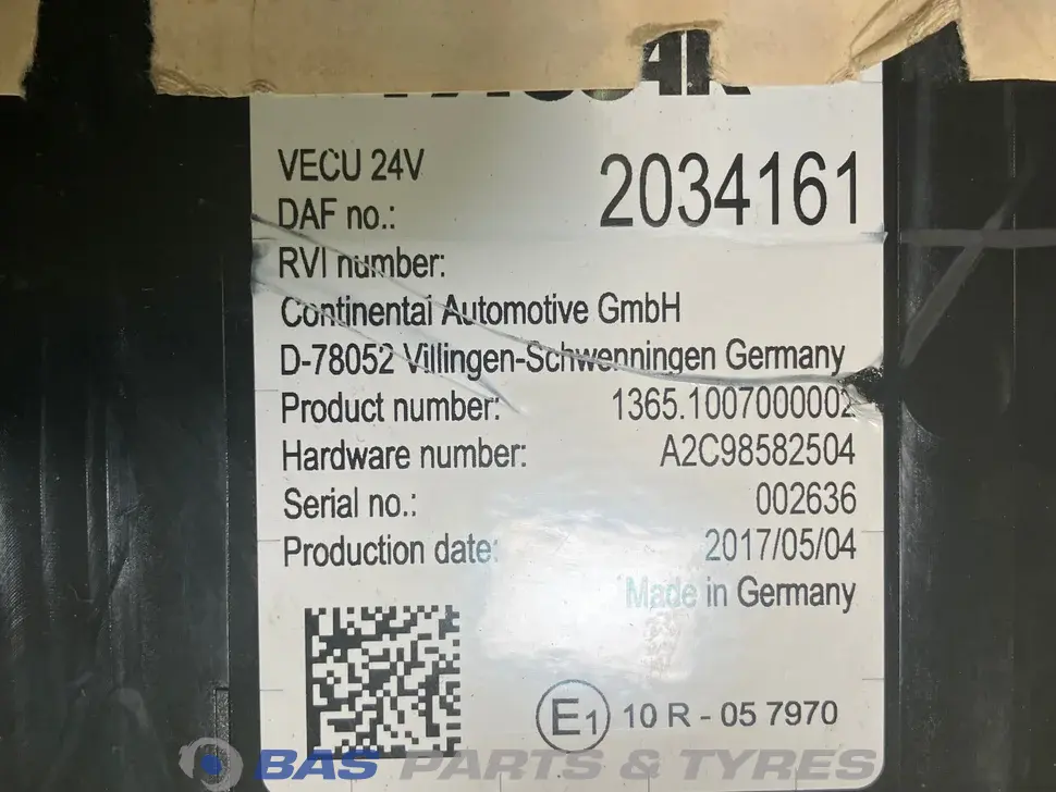 VECU control unit DAF 2034586 VECU control unit DAF 2034586
