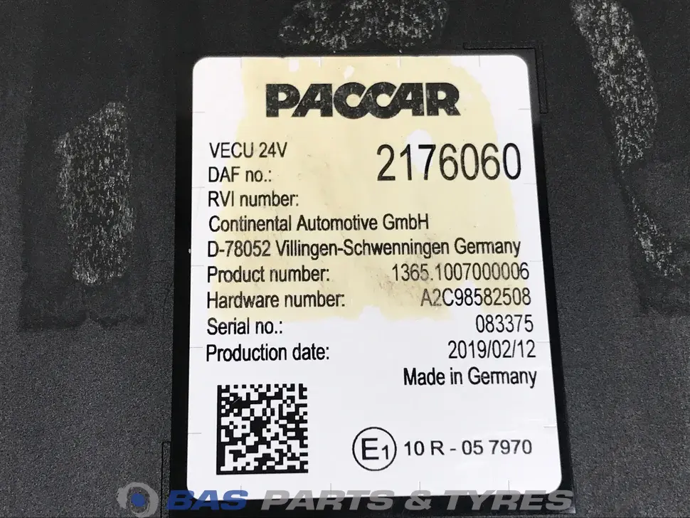 VECU control unit DAF 2034586 VECU control unit DAF 2034586