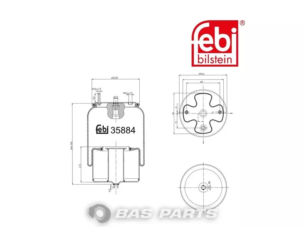 Molla pneumatica Febi 21961472 S1 Molla pneumatica Febi 21961472 S1