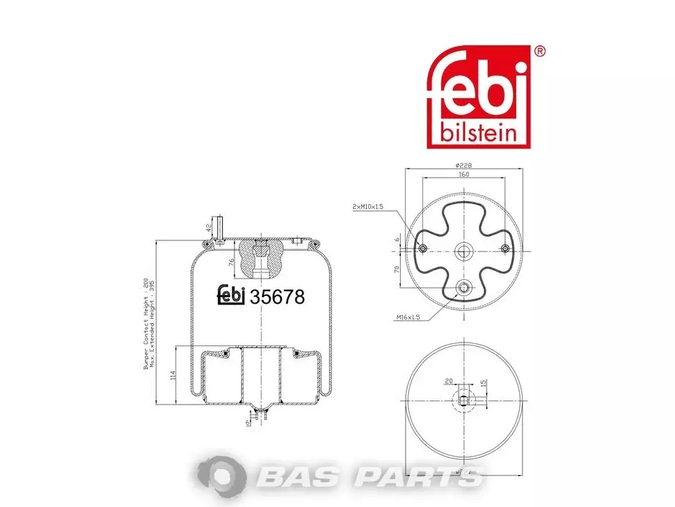 Molla pneumatica Febi 21961475 Molla pneumatica Febi 21961475