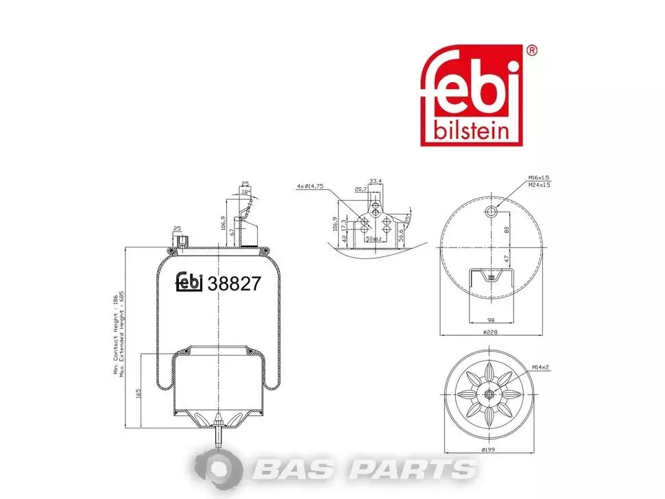 Air spring bellows Febi 3171692 Air spring bellows Febi 3171692