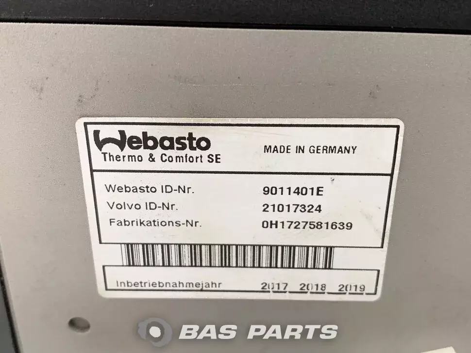 Webasto AirTop 2000 ST Chauffage cabine 21017324 Webasto AirTop 2000 ST Chauffage cabine 21017324