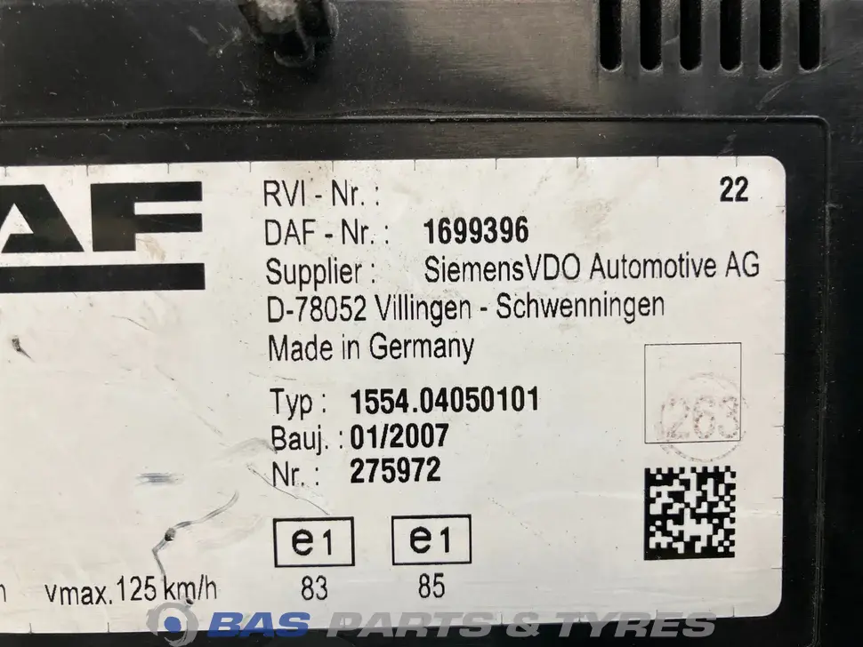 Controlpanel DAF 1639208 Controlpanel DAF 1639208