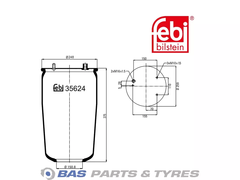 Luftfederbalg Febi 67504 Luftfederbalg Febi 67504
