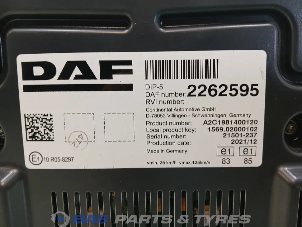 Instrumententafel DAF 1833384 Instrumententafel DAF 1833384