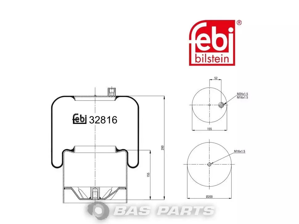 Pernă de aer Febi 9423200121 Pernă de aer Febi 9423200121