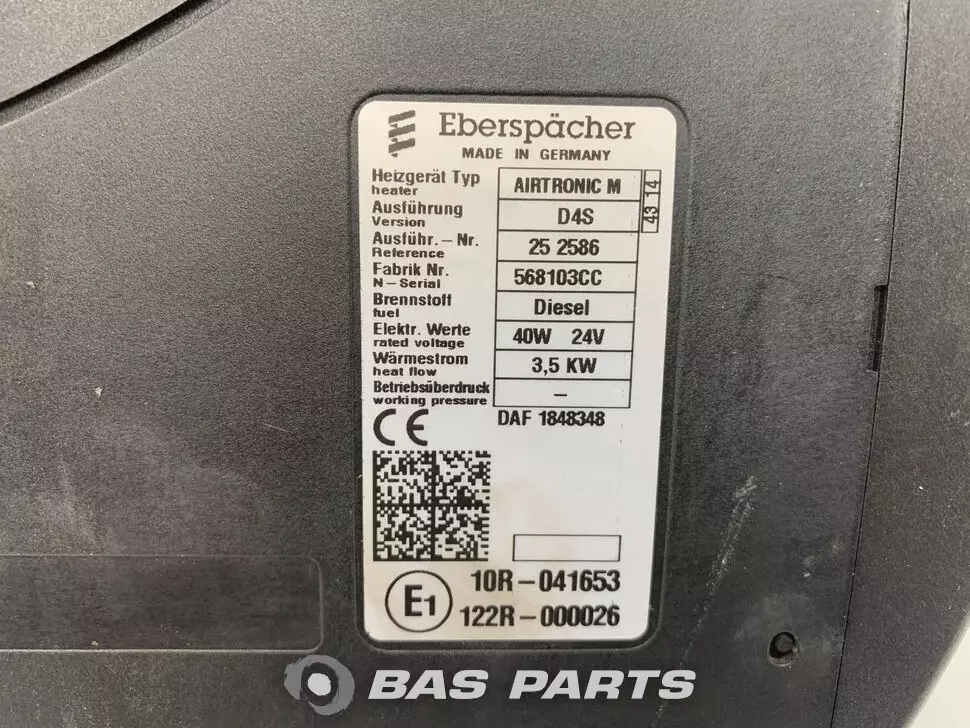 Eberspächer Airtronic D4 Chauffage cabine 1848348 Eberspächer Airtronic D4 Chauffage cabine 1848348