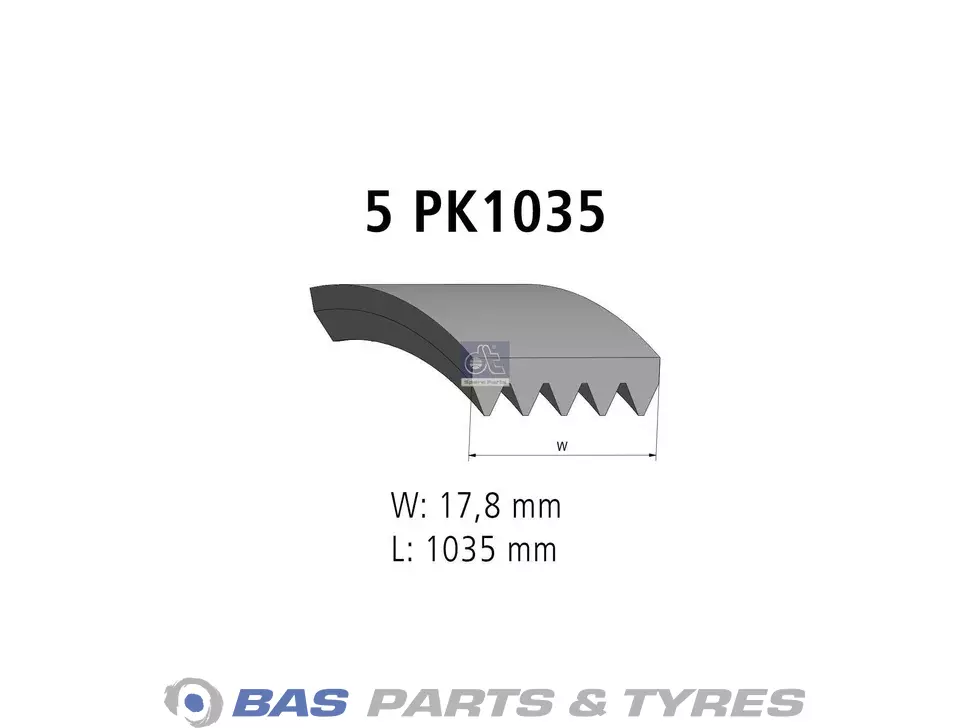 Поликлиновой ремень DT Spare Parts 5010477335 Поликлиновой ремень DT Spare Parts 5010477335