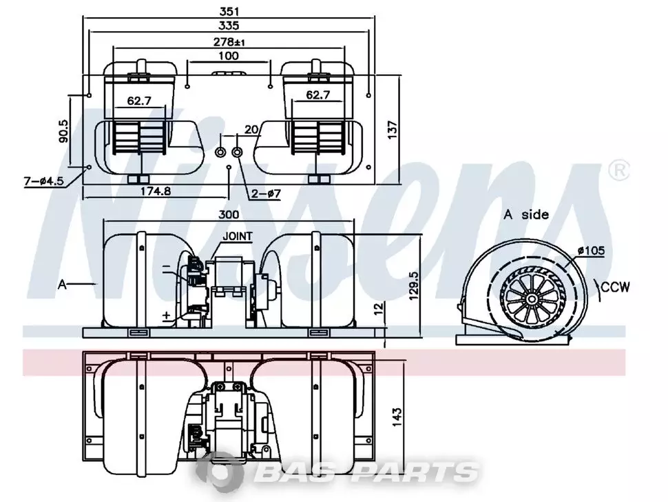Motor calefacción Nissens 1262851