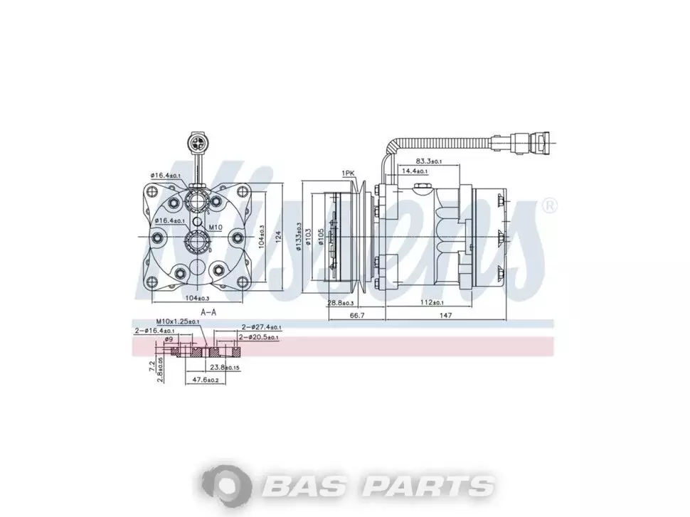 Air conditioning compressor Nissens 1251063 Air conditioning compressor Nissens 1251063