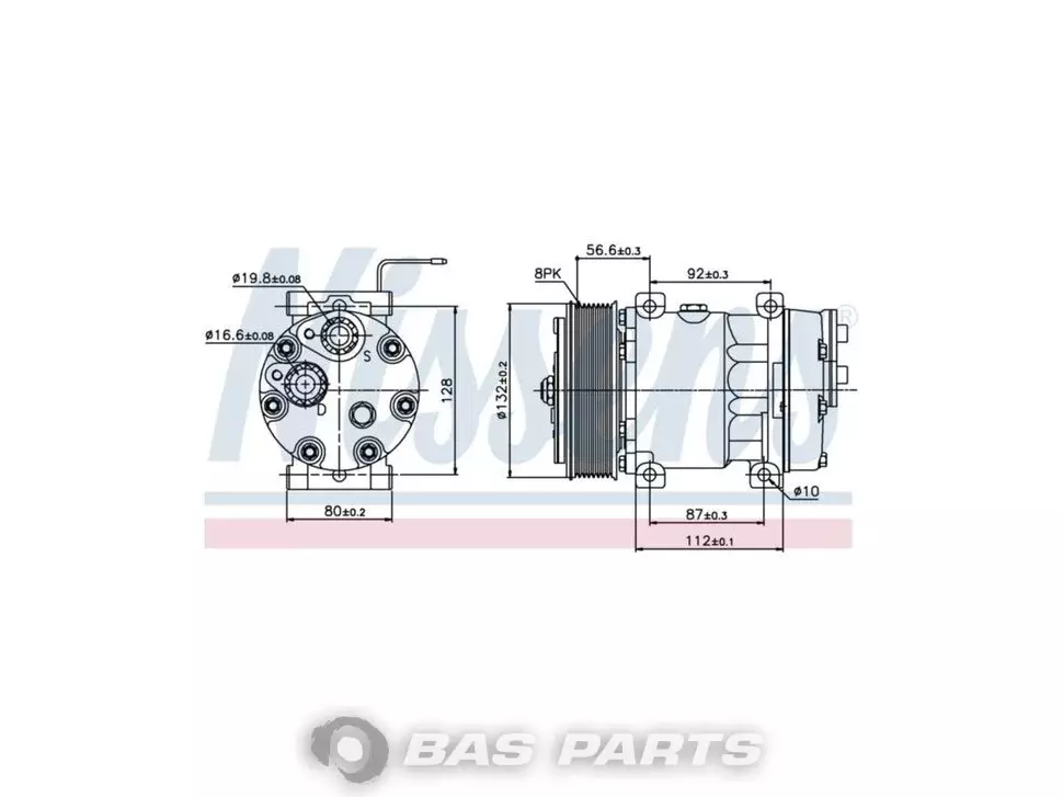 Air conditioning compressor Nissens 20538307