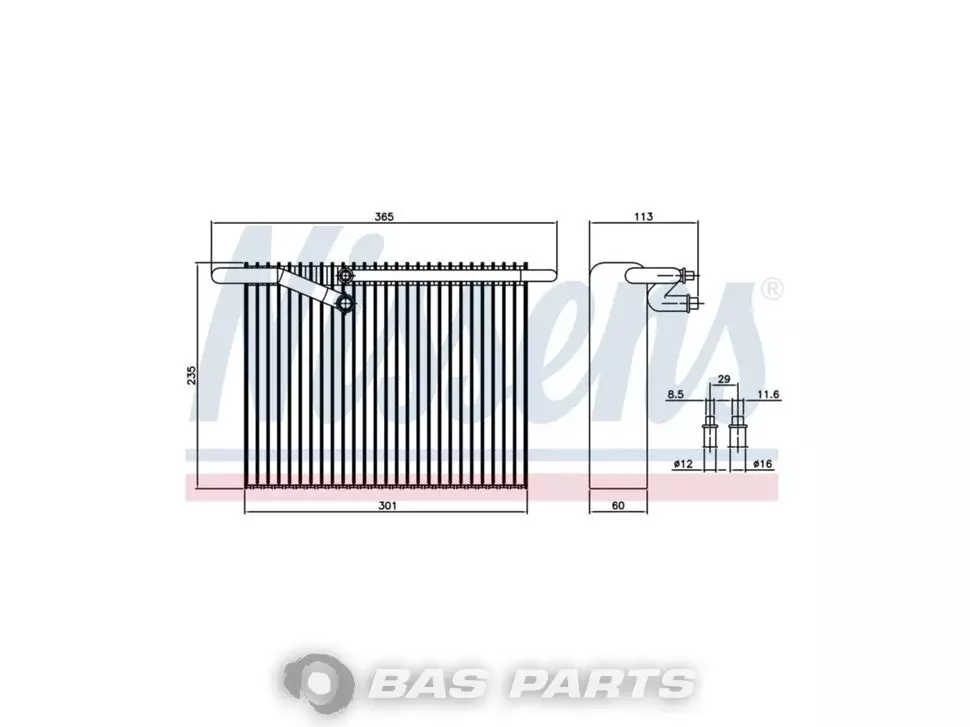 Evaporator Nissens 20443846 Evaporator Nissens 20443846