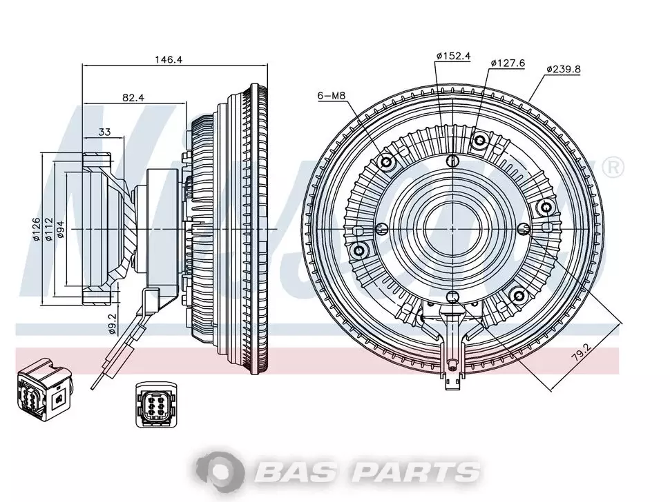 Accouplement visco Nissens 7421990513 Accouplement visco Nissens 7421990513