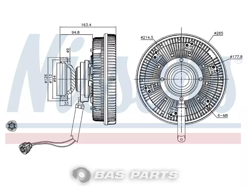 Accouplement visco Nissens 20765593 Accouplement visco Nissens 20765593