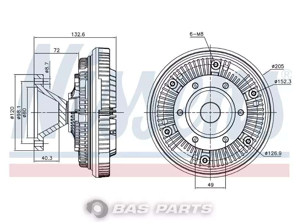 Accouplement visco Nissens 1330224