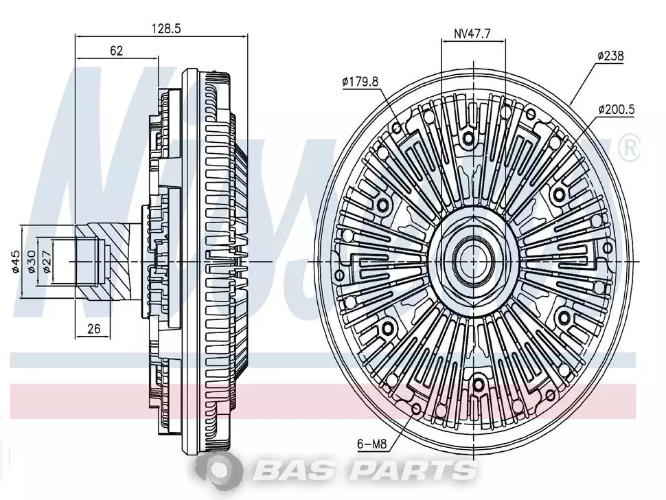 Accouplement visco Nissens 7420867352 Accouplement visco Nissens 7420867352